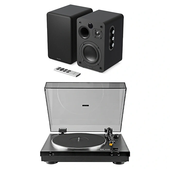 Majority D70X Hoparlör, Dual CS 329 Pikap Hi-Fi Müzik Sistemi